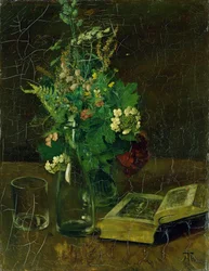 Zátiší s kyticí květin a Biblí, 1872